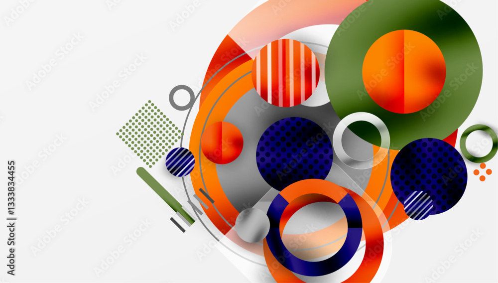 Poster Abstract background - layered geometric shapes with smooth gradients and transparency