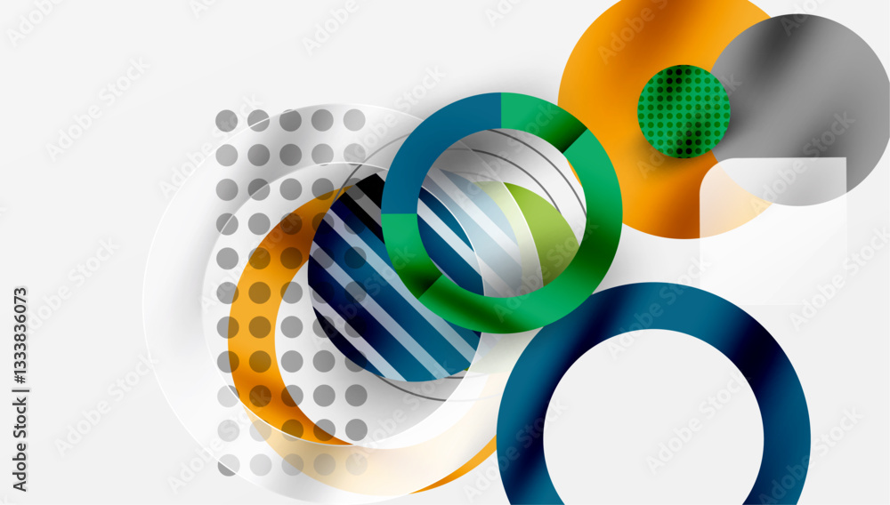 Aufkleber Abstract background - layered geometric shapes with smooth gradients and transparency