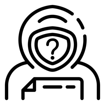 Mystery Unveiled: An intriguing illustration of a figure shrouded in anonymity, their identity concealed behind a question mark symbol, holding what appears to be confidential documents. Hacker icon