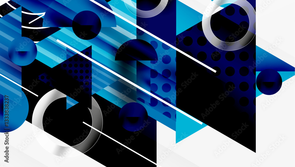 Aufkleber Modern geometric background - overlapping triangles with smooth gradients and semi-transparency