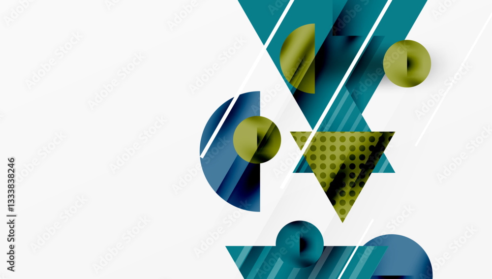 Aufkleber Sleek abstract background - layered triangles with vibrant gradient tones. Semi-transparent shapes add depth and contemporary aesthetic