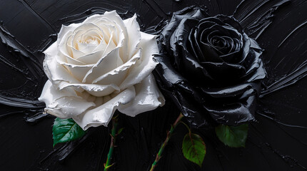 Gorgeous pure white rose contrasted with bold abstract black and white splash wall creating a stunning art inspired image  Abstract Floral Wallpaper