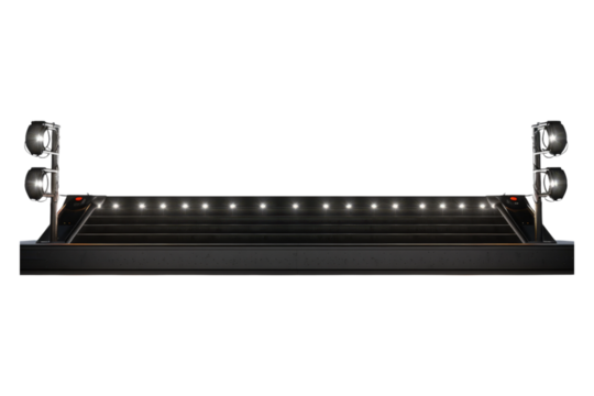 Stage with illuminated spotlight Isolated on transparent background