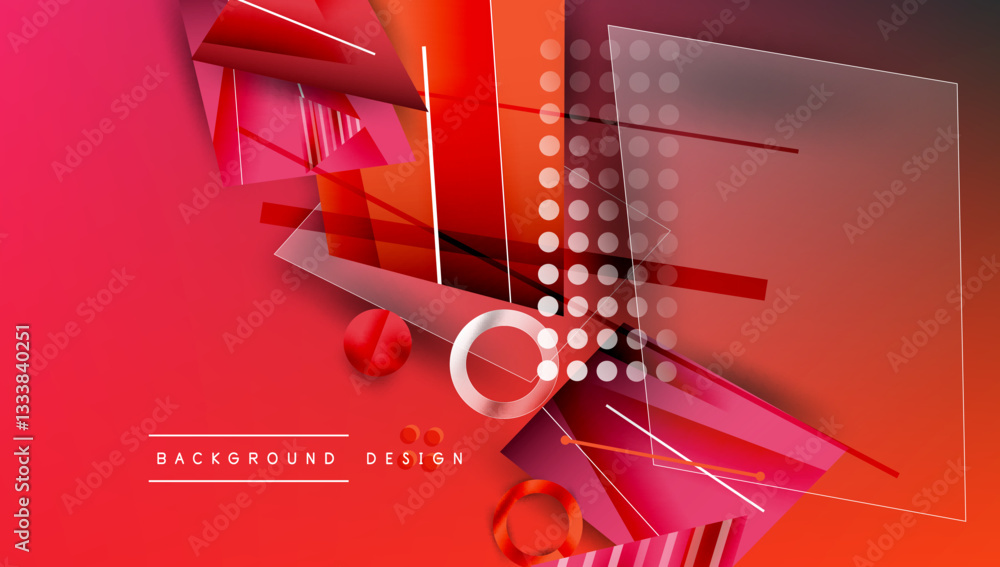 Poster creative triangles and circles composition