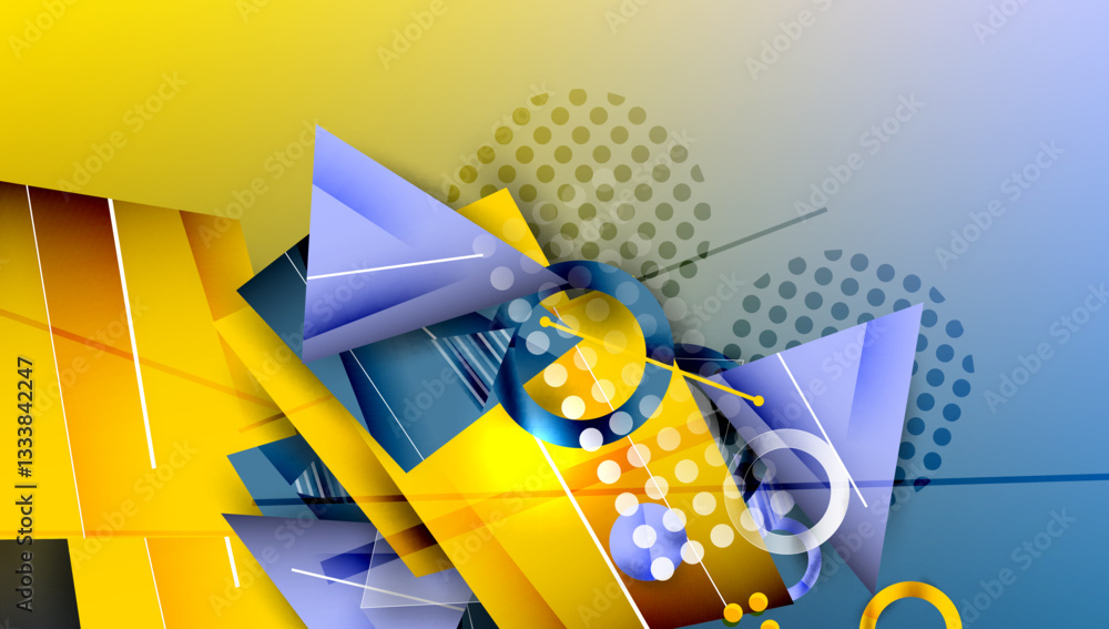 Poster abstract background geometric design with colorful gradients