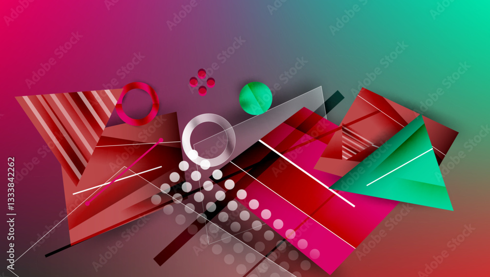 Aufkleber abstract background geometric design with colorful gradients