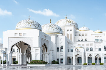 Qasr al watan showing islamic architecture and domes in abu dhabi