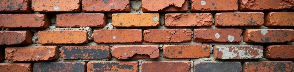 Stone wall with cracks and broken bricks behind it, wild, brick, nature