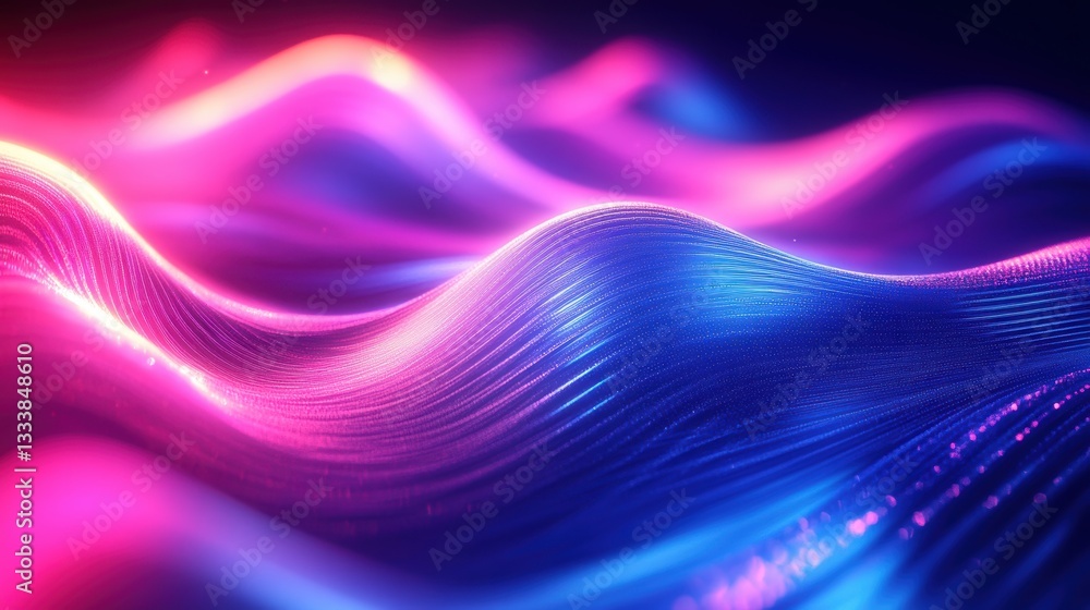 Wall mural a vibrant canvas of swirling neon blue and purple lines, illuminated by a dynamic light effect, crea