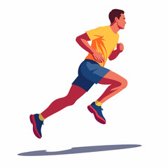 Active man running on a track, fitness motivation