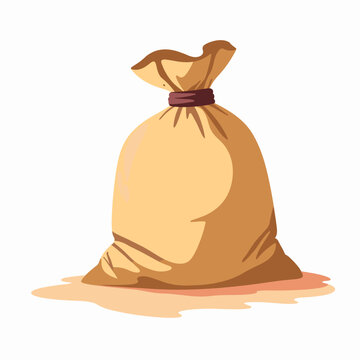 Simple sandbag illustration on white background, weight training concept