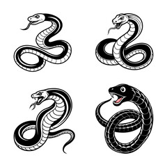 Obraz premium realistic coiled snake vector icon. detailed snake illustration for branding and logos. elegant and modern snake design with intricate scales.