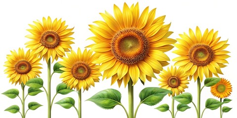 Sunflowers Vector Illustration for Design