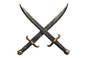 Obraz premium Crossed pirate swords Isolated on transparent background