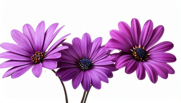 purple cape marguerite african daisy blossom isolated on white background
