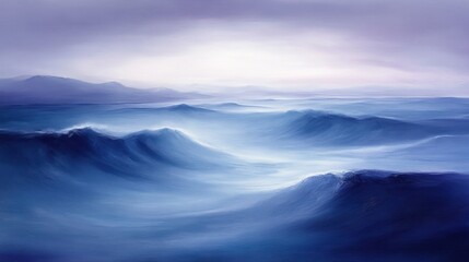 A tranquil backdrop, painted with soft, liquid hues of lavender and cerulean blue, inviting viewers to drift away on the gentle waves of imagination.