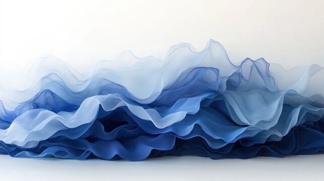 A fluid, ethereal backdrop, a gradient of deep blues that shimmer and flow, creating a sense of tranquility and depth.