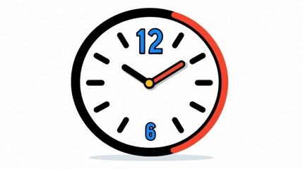 Colorful Minimalist Wall Clock with Simple Design and Bold Numbers