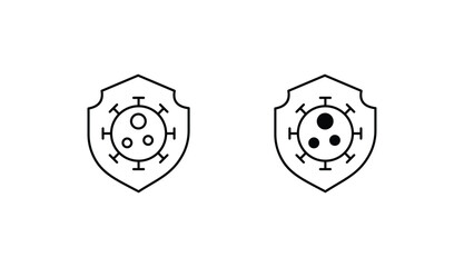 Shield Protected From Virus icon design with white background stock illustration