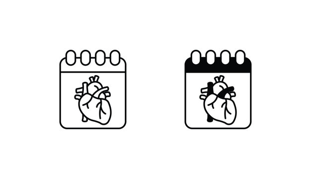 Heart Day icon design with white background stock illustration