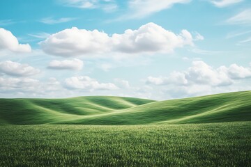 Naklejka premium Serene Rolling Hills Under a Pristine Sky