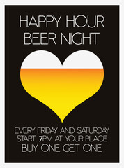 happy hour  beer night poster flyer or social media post design