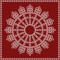 Indian Mandala Rangoli – Symmetrical Decorative Art for Cultural Celebrations