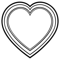 Delicate heart frame Line Art vector design