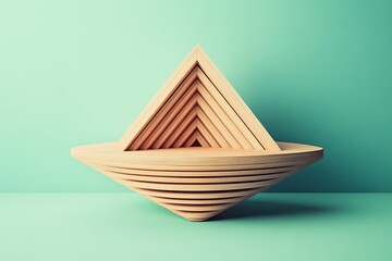 Obraz premium Geometric Wooden Display Platform Design