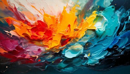 カラフルなインクの飛び散り generated by AI