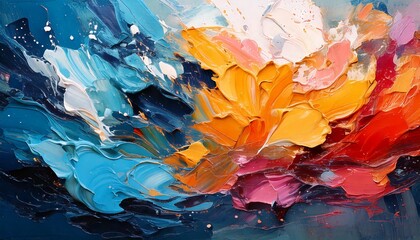 カラフルなインクの飛び散り generated by AI