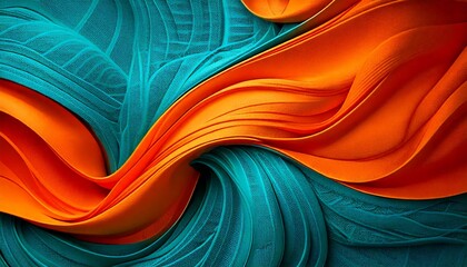 水色とオレンジのうねるような背景 generated by AI