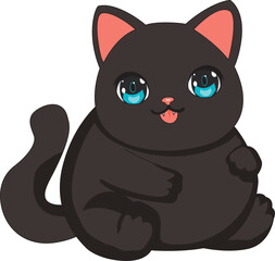 Black Cat With Big Tummy Kitten Mascot