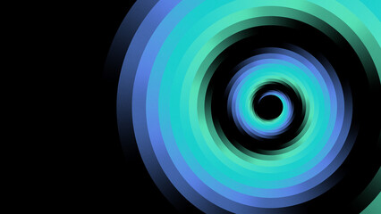 Blue spiral abstract, Swirling gradient vortex background, Futuristic circular design.