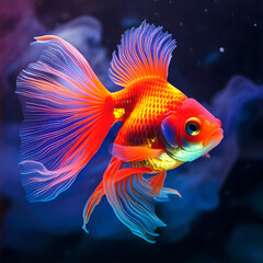 Vibrant Goldfish in Motion