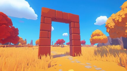 a portal magical landscape backgrounds spectacular fantasy scene raster mystical illustration of tunnel in the forest mysterious entrance time and space travel portal gateway