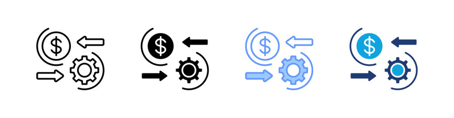 Business Mode Multistyle Icon Set Vector 