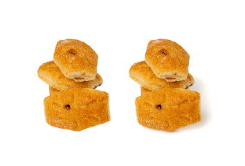 Small Italian Puff Pastry Isolated. Puff Pastries Biscuits, Mini Sweet Bakery