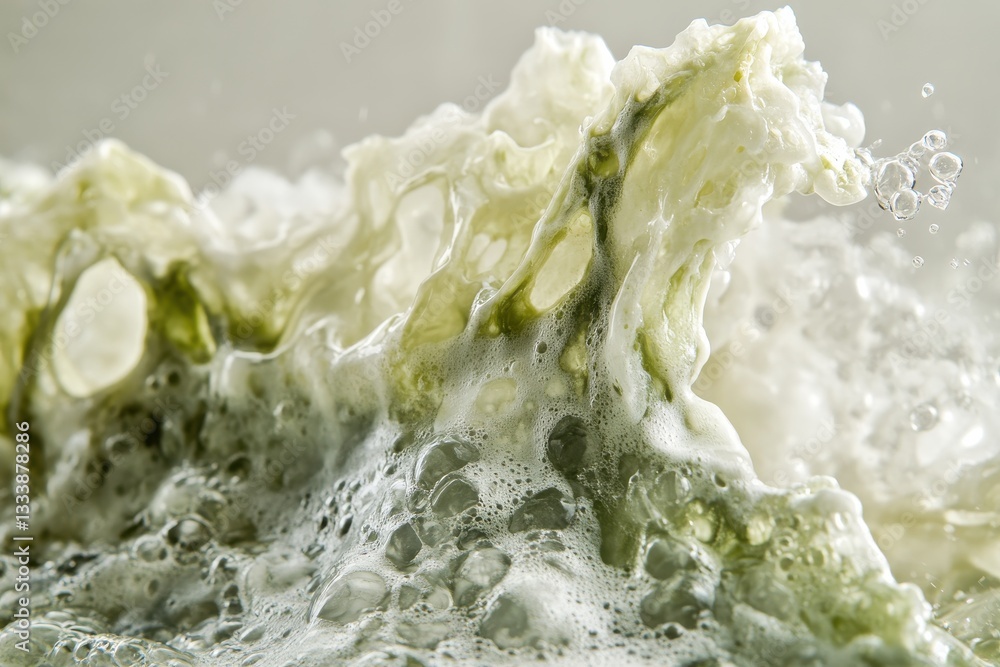 Poster dynamic foam and bubbles creating natural abstract texture