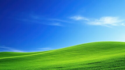 Serene Green Hills Under a Vivid Blue Sky