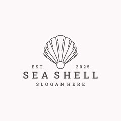 Sea shell logo vector hipster vintage icon illustration
