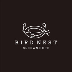 simple bird's nest logo design, bird logo vector illustration