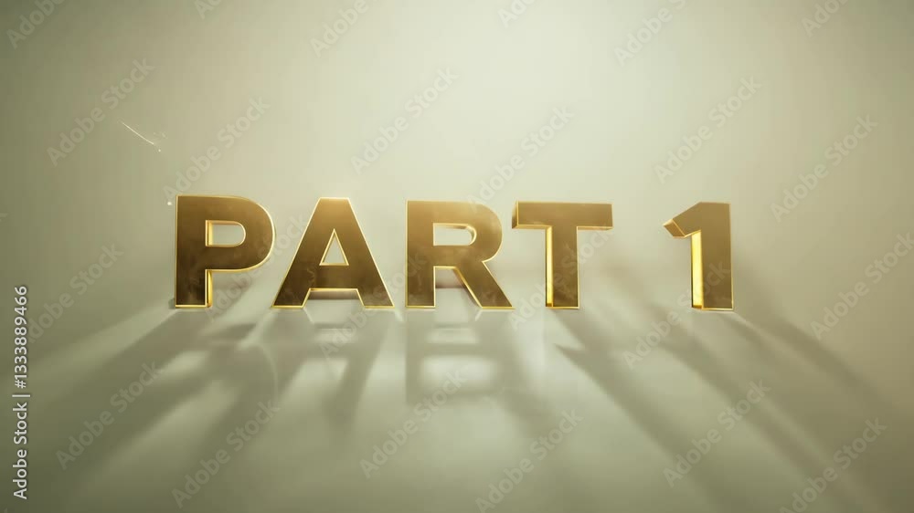 Poster Part 1 is written in gold letters. The letters are outlined in black. The letters are large and bold