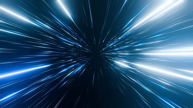 The abstract backdrop of hyperspace. The velocity of light, the radiant trails of neon, and the celestial bodies in motion. Navigating through the cosmos. A seamless 3D animation loop, lasting for 4K.
