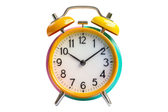 Time management essential classroom clock Isolated on transparent background