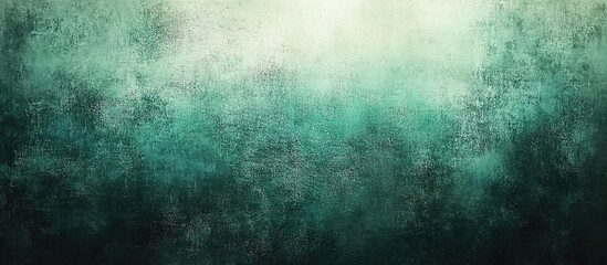 Fototapeta premium Abstract teal green grunge background texture with dark mist and water splashes. Dark, moody background with space for text or design