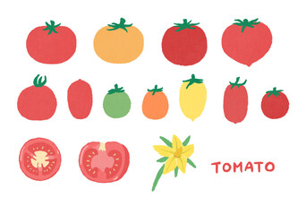 いろいろなトマトのイラストセット