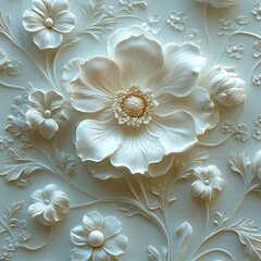 Soft floral pastel embossed luxury high resolution hd background