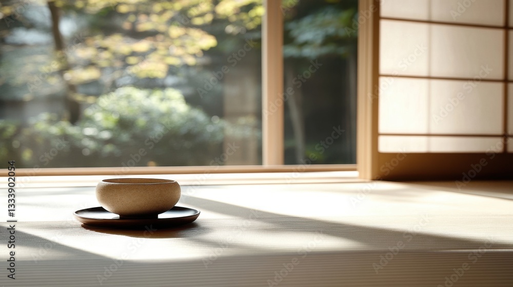 Poster natural materials create warmth in minimalist spaces.