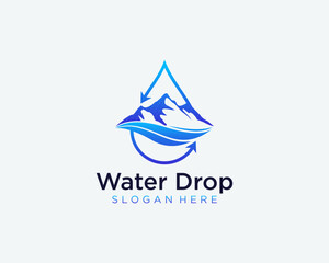 Mountain and water drop logo